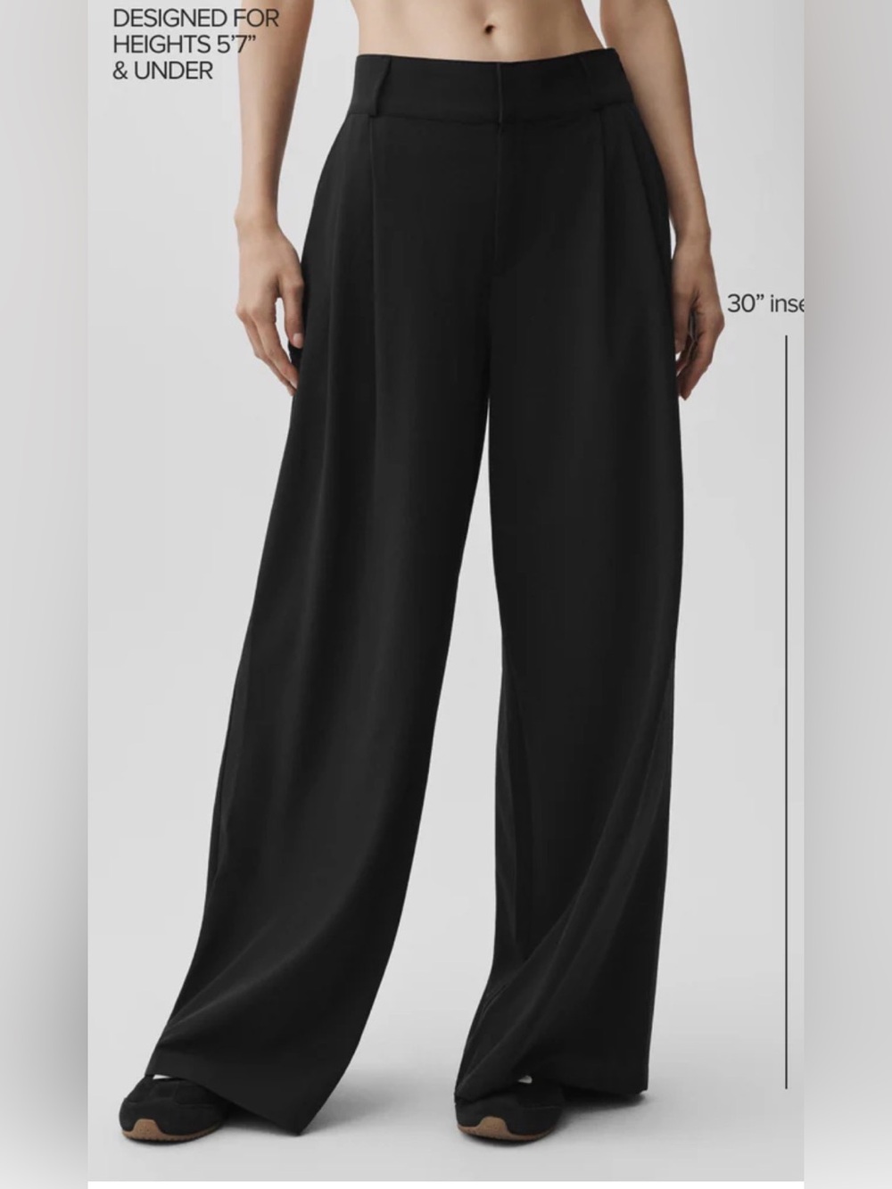 Alo Black High Waist Dreamscape Trousers - S - 14in across